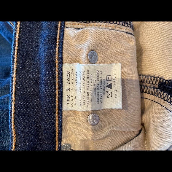 Rag & Bone Dark Wash Skinny Jeans - Picture 9 of 9